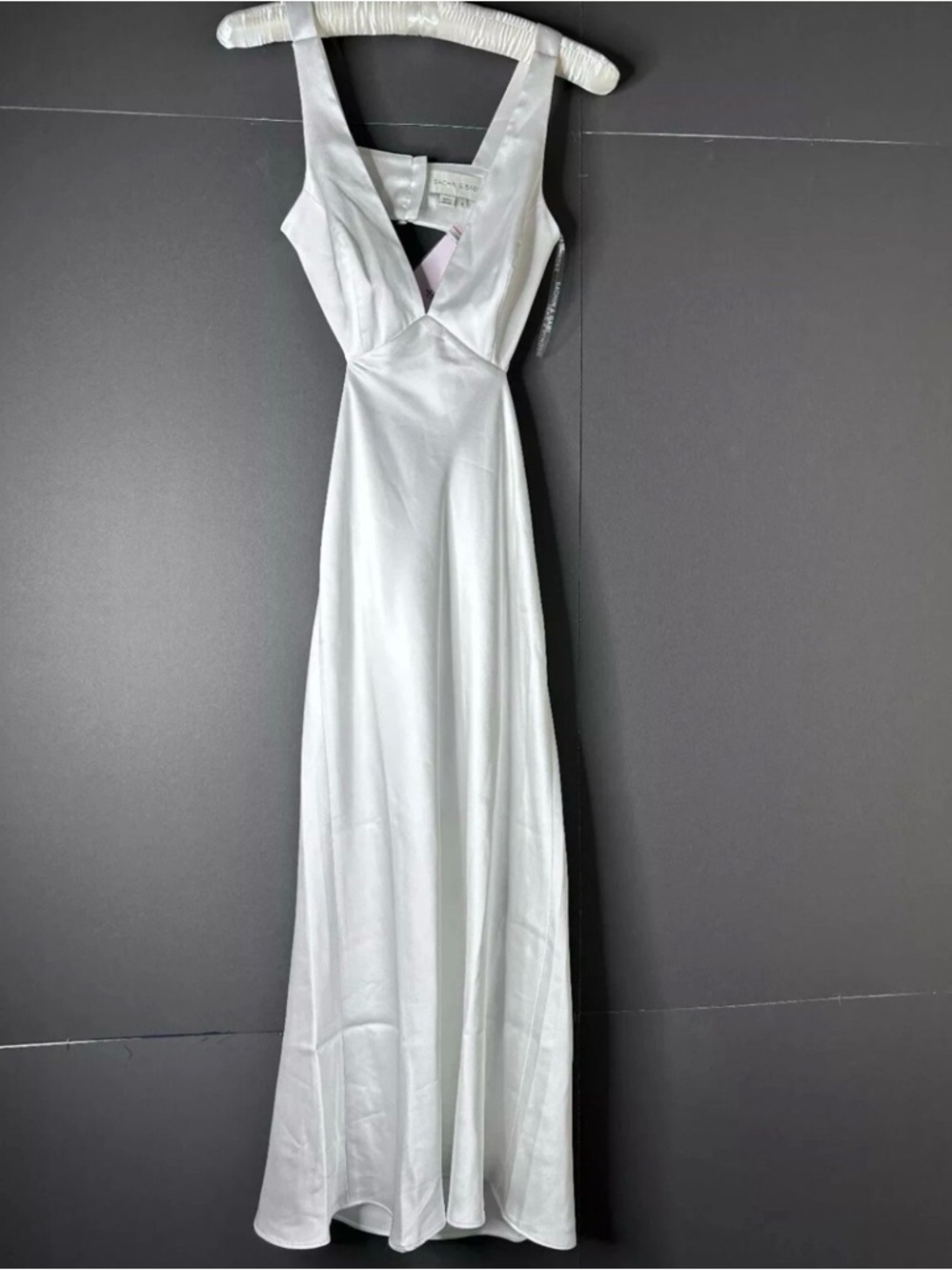 Sachin + Babi White V-Neck Cutout Midi Dress